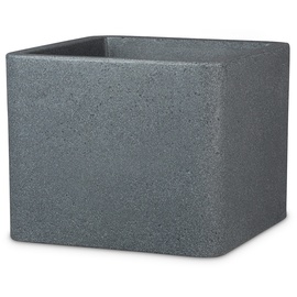 Scheurich Pflanzgefäß »Cube«, Kunststoff, quadratisch, dickwandig (Ø 30 cm, Schwarz Granit)