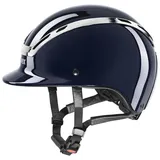 UVEX Reithelm Exxeed Shiny Chrome Helm Navy Glossy 57-59