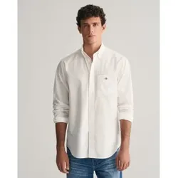 Gant für Herren. 3000100 Hemd Regular Fit Popeline weiß (5XL), Lässig, Baumwolle, Langarm