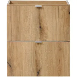 [en.casa] Waschbeckenunterschrank Skelbolu 2 Schubladen 50 x 59,5 x 40 cm Eichenoptik/Schwarz