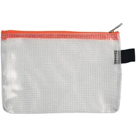 FolderSys Reißverschlussbeutel A6 transparent/orange 0,15 mm