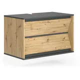 Vicco Waschbeckenunterschrank Edelin, Anthrazit/Artisan, 80 x 50 cm mit 2 Schubladen grau Ø 80 cm x 80 cm x 50 cm x 45 cm