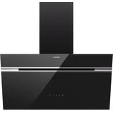 Klarstein Alina Dunstabzugshaube - 70cm Kopffreihaube, 600 m3/h Luftstrom, Touch Control, A Energieeffizienz, LED-Beleuchtung, Umluft & Abluft, Sc... - Schwarz