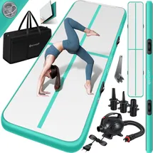 Kesser KESSER® Turnmatte Aufblasbar Airtrack Fitness-Matte Gymnastikmatte inkl. Tragetasche & elektr. Luftpumpe Yogamatte, Tumbling Matten, Trainingsmatte, Turn- & Fitness