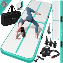 Kesser KESSER® Turnmatte Aufblasbar Airtrack Fitness-Matte Gymnastikmatte inkl. Tragetasche & elektr. Luftpumpe Yogamatte, Tumbling Matten, Trainingsmatte, Turn- & Fitness