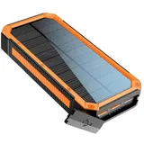 20.000 mAh Solar Powerbank 1 x USB-C PD & 3 x USB-A Output Powerbank (Akku) - 20000 Ah