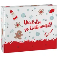 Herz & Heim befüllbarer Adventskalender mit festlichen Weihnachtsmotiven zur Wahl bunt