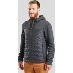 Sweatjacke Herren Hybridjacke mit Kapuze Wandern - NH100 rauchschwarz|carbongrau 2XL