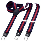 DonDon Hosenträger DonDon® Herren Hosenträger schmal 2,5 cm 3 Clips in Y-Form elastisch (1-St) Y-Form, verstellbar mit Clipverschluß, elastisch, schmal 2.5 cm blau|bunt|rot
