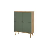 INOSIGN Highboard Alva Eiche Evoke Coast Nachbildung salbei B/H/T: ca. 107x134x40 cm grün