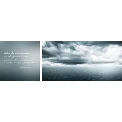 queence Leinwandbild »Endloses Meer«, Meer-Meer Bilder-Kunst-Modern-Spa-Spa Bilder-Sprüche-Sprüche & Texte-Schriftzug-Schriftzüge, (Set), Premium-Leinwandstoff, Handarbeit aus Deutschland, Zitat, 2er Set queence Farbe Bild(er): grau