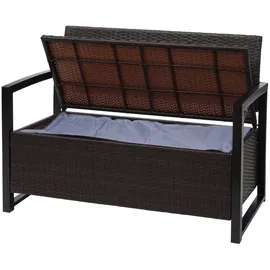 Mendler HWC-F39 2er Sitzbank 120 x 60 x 45 cm Braun/Grün