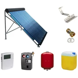 Solarthermie Komplettset Blueclean 2x30 R√∂hren 9,8m¬≤ mit Flachdachmontage