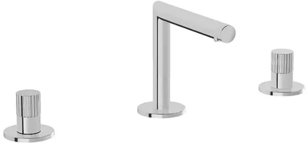VitrA Origin Waschtisch-Zweigriffarmatur A42583 Ausladung 127mm, ohne Ablaufgarnitur, Dreilochmontage, chrom