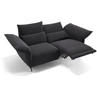 Sofanella 2-Sitzer Stoff CUNEO, Relaxsofa, Designsofa, Designer Couch, Italienisches Sofa, 2er Sofa schwarz