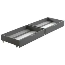 TICAA Bettschubkasten Schubkasten Set / Zusatzbett, Zusatzbett inkl. Rollrost, Praktisches Zubehör mit Funktion grau 197 cm x 20 cm x 60 cm