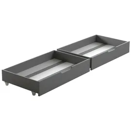 TICAA Bettschubkasten Schubkasten Set / Zusatzbett, Zusatzbett inkl. Rollrost, Praktisches Zubehör mit Funktion grau 197 cm x 20 cm x 60 cm