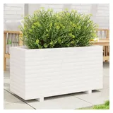 vidaXL Pflanzkübel Weiß 90x40x49,5 cm Massivholz Kiefer