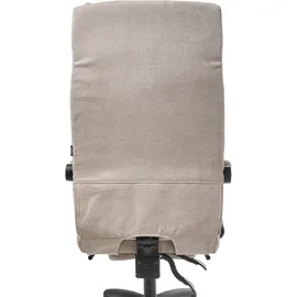 Beliani Chefsessel mit Fußstütze Chenillegewebe Beige