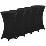 DEUBA Deuba® 5X Stehtisch Hussen Ø detex® Husse 5er Set Ø60-65/70-75/80-85cm Viele Farben 30°C Waschbar Verstärkte Standfüße Stehtischhusse Überzug 5er Set Ø80 cm / schwarz