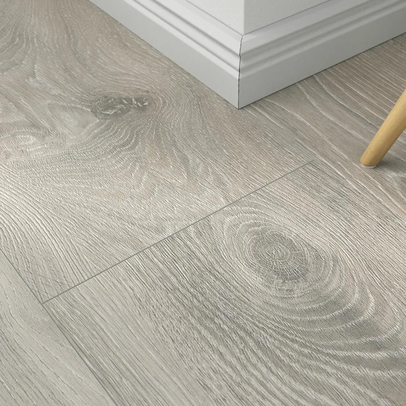 Laminat Highland Eiche Silber – inkl. Dämmung & Fußleisten