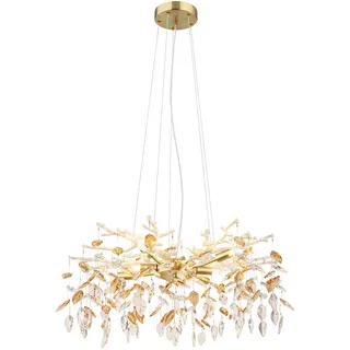 GLOBO Lighting Hängeleuchte Kronleuchter Luster Esstischleuchte Glas, Metall, G9, Fassungen, DxH 61x120 cm,