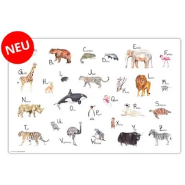 coveryourdesk www.cover-your-desk.de Schreibtischunterlage für Kinder – “Tier ABC“ – aus premium Vinyl (Kunststoff -BPA frei) – 60 x 40 cm – Made in Germany