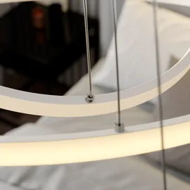 LUCANDE Ezana 1-flg. dimmbar 60 cm rund Metall Weiß