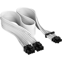 Corsair PSU Cable Type 4 - 600W PCIe 5.0 12VHPWR, 2x 8-Pin PCIe Stecker auf 16-Pin PCIe 5.0 12VHPWR Stecker, Adapterkabel, Premium Individually Sleeved, weiß, 65cm (CP-8920332)