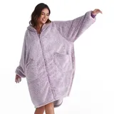 BEDSURE Decke mit Ärmel Hoodie Decke- Ärmelndecke zum Anziehen, Sherpa Kuscheldecke mit Ärmeln und Kapuze, extra weich Sweatshirt Decke Pullover, tragbare Decke Ganzkörperdecke als TV Decke