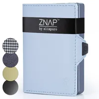 Slimpuro Geldbörse Herren, Slim Wallet mit RFID Schutz, Leder-Geldbörse Herren Klein mit Münzfach, Portmonee für Herren und Damen, Kartenetui &... - Blau