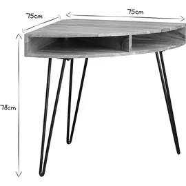 miliboo Eckschreibtisch Akazie massiv / Schwarz