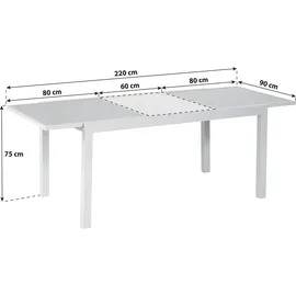 Merxx Ausziehtisch 220 x 90 x 75 cm grau