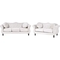 Beliani Sofa Set 5-sitzer Skien Samtstoff Hellbeige