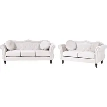 Beliani Sofa Set 5-sitzer Skien Samtstoff Hellbeige