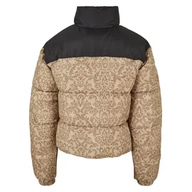 URBAN CLASSICS Aop Retro Steppjacke Union Beige / Damast XS