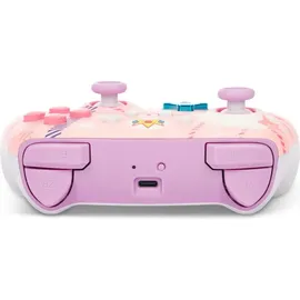 PowerA Enhanced Wireless Controller Princess Peach Plaid Rosa Nintendo Switch