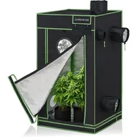 Growzelt 120 x 240 x 200 cm, Indoor Grow tent, schwarz grün, Homegrow, Growschrank, Pflanzenzelt - Highwerk