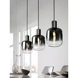 CASANOVA SVENJA 3-flg. 95 cm rund schwarz Metall Rauchglas
