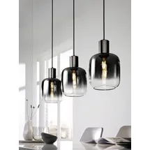 CASANOVA SVENJA 3-flg. 95 cm rund schwarz Metall Rauchglas