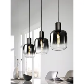 CASANOVA SVENJA 3-flg. 95 cm rund schwarz Metall Rauchglas