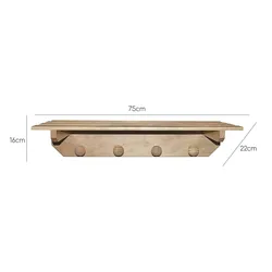 Aranaz MUEBLEAR - Regalaufhänger 4 Knöpfe unlackiert