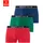 Buffalo Boxer BUFFALO "Boxershorts für Herren", Herren, Gr. S, 3 Stk., bunt (rot, grün, blau), Jersey, Obermaterial: 92% Baumwolle, 8% Elasthan, unifarben, Unterhosen, aus Baumwoll-Mix