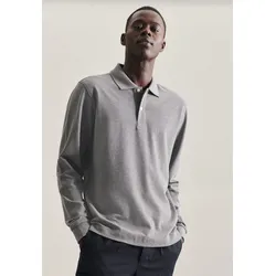 Poloshirt »Regular«, Langarm Kragen Uni, Gr. XXL, Grau, , 60319011-XXL