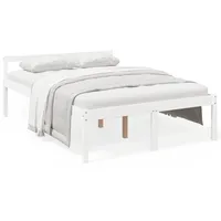 vidaXL Seniorenbett 135 x 190 cm Weiß