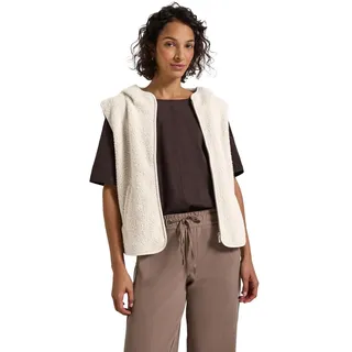 Street One Damen 3227377 Teddy-Weste mit Kapuze, tusk Cream, 42 - 40