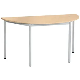 Sodematub Mehrzwecktisch ahorn, alu halbrund, Vierkantrohr alu, 140,0 x 70,0 x 74,0 cm