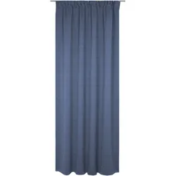 Vorhang WIRTH "Wiessee", blau, B:150cm H:335cm, Baumwolle, Leinen, Modal, Gardinen, nach Maß