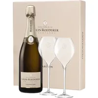 Champagner Louis Roederer - Collection 245 - Mit Etui 2 Champagnergläser