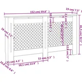 vidaXL Heizkörperabdeckung Weiß 152x19x81,5 cm MDF